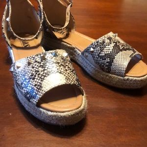 Snake Print Espadrilles Sandals